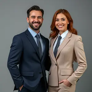 Two Professional in Suits to help with financial and legal matters